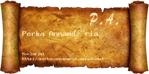 Perka Annamária névjegykártya